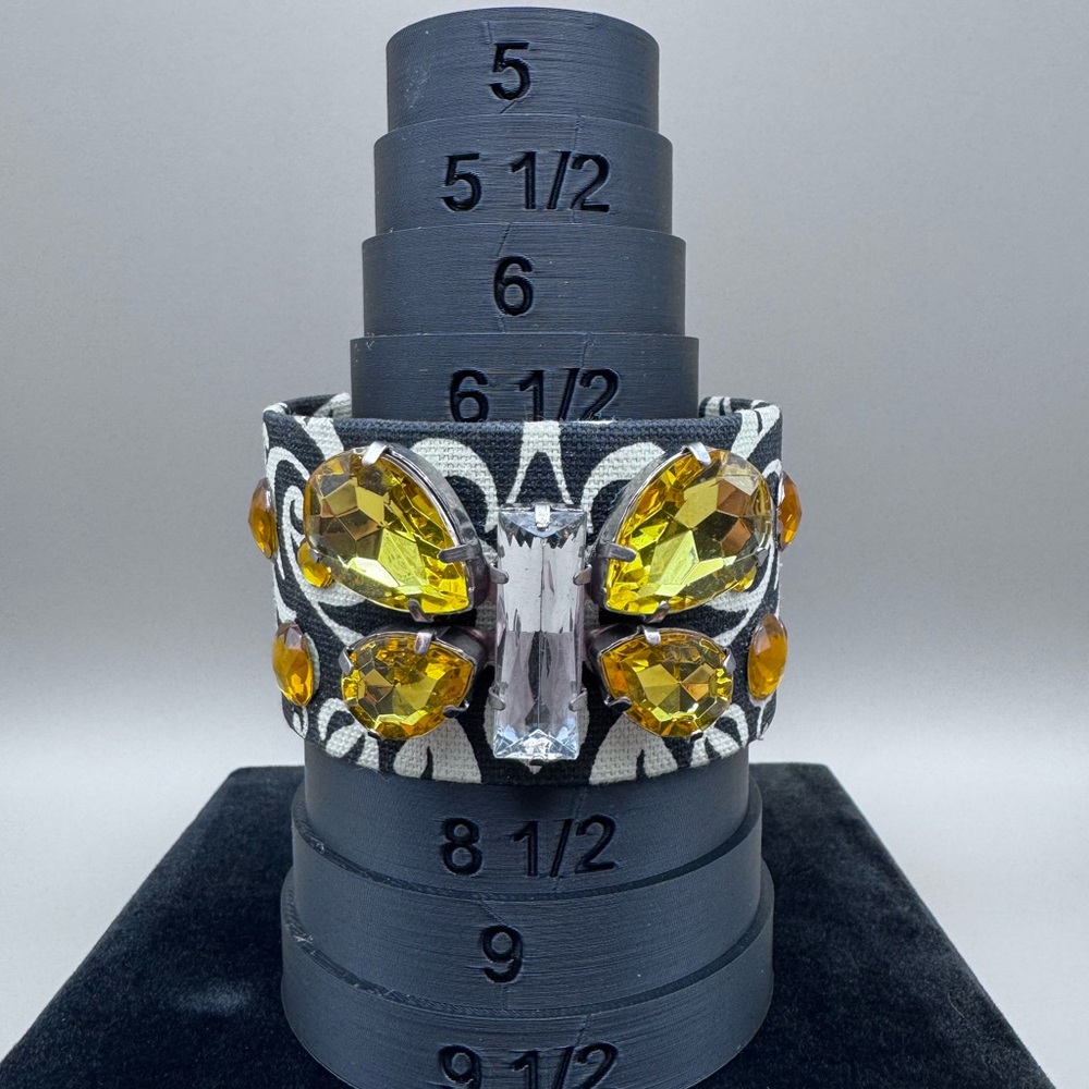 Yellow and Orange Gemstone Cuff Bracelet